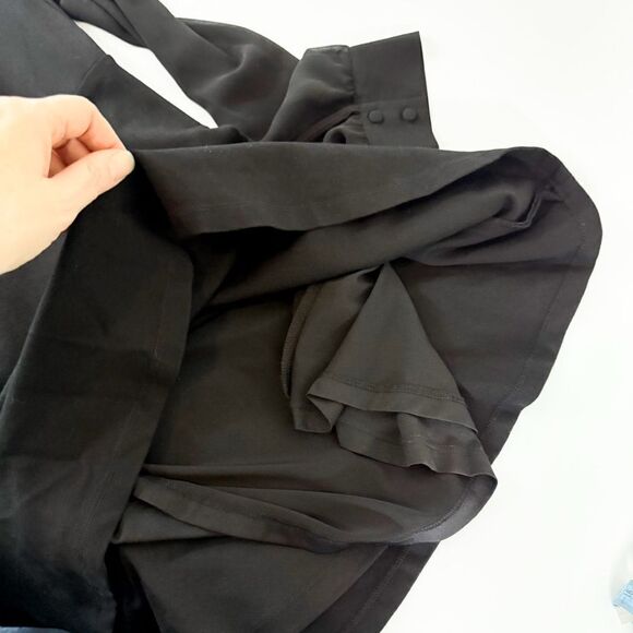 CeCe Women's Black Long Sleeve A-Line Mini Dress with Sheer Sleeves Size 8 - Picture 9 of 10